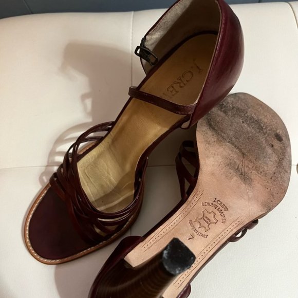 J. Crew Italian Leather Strappy Heels Sz 7 - Picture 6 of 9